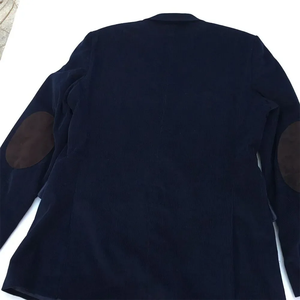 Stafford Men's Navy Corduroy Blazer Size 44‎ Classic Formal Jacket